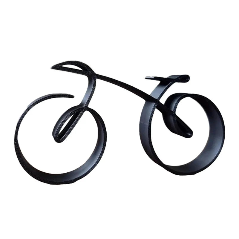 Bicycle Sculpture Minimalist Wire Silhouette & Iron Matte Finish