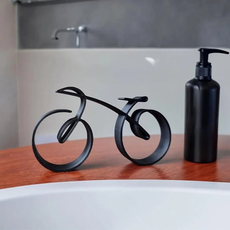Bicycle Sculpture Minimalist Wire Silhouette & Iron Matte Finish