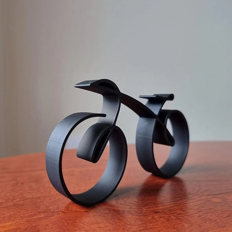 Bicycle Sculpture Minimalist Wire Silhouette & Iron Matte Finish