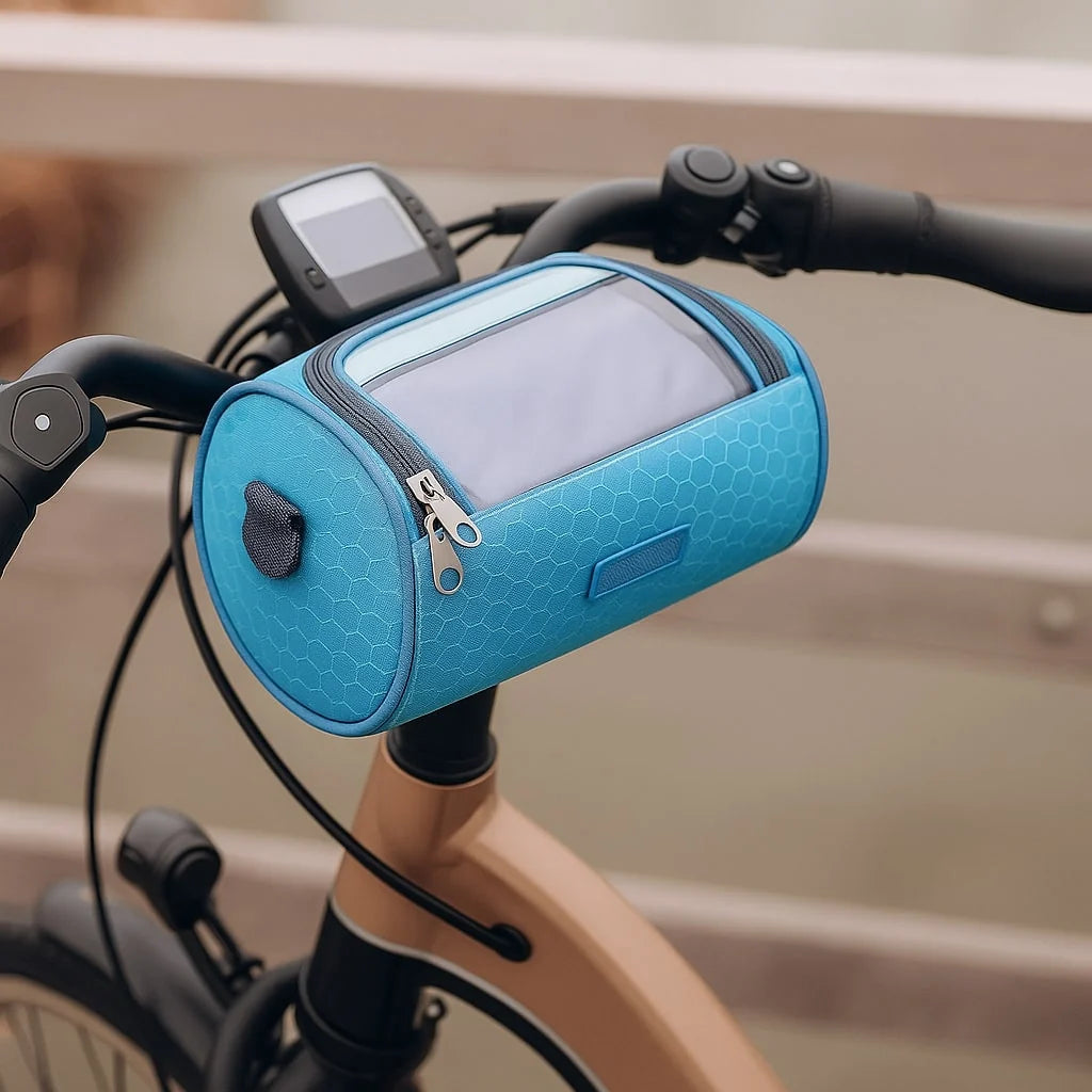 Bike Handlebar Phone Bag Touchscreen Splashproof Velcro Strap