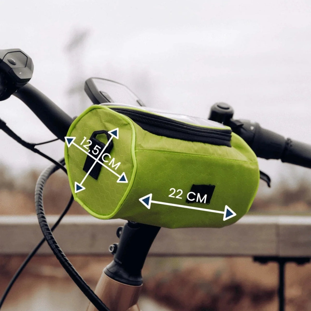 Bike Handlebar Phone Bag Touchscreen Splashproof Velcro Strap