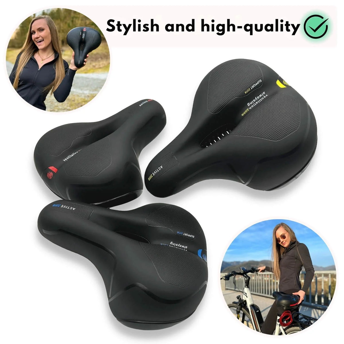 Bike Saddle Ergonomic Memory Foam Shock-Absorbing & Breathable