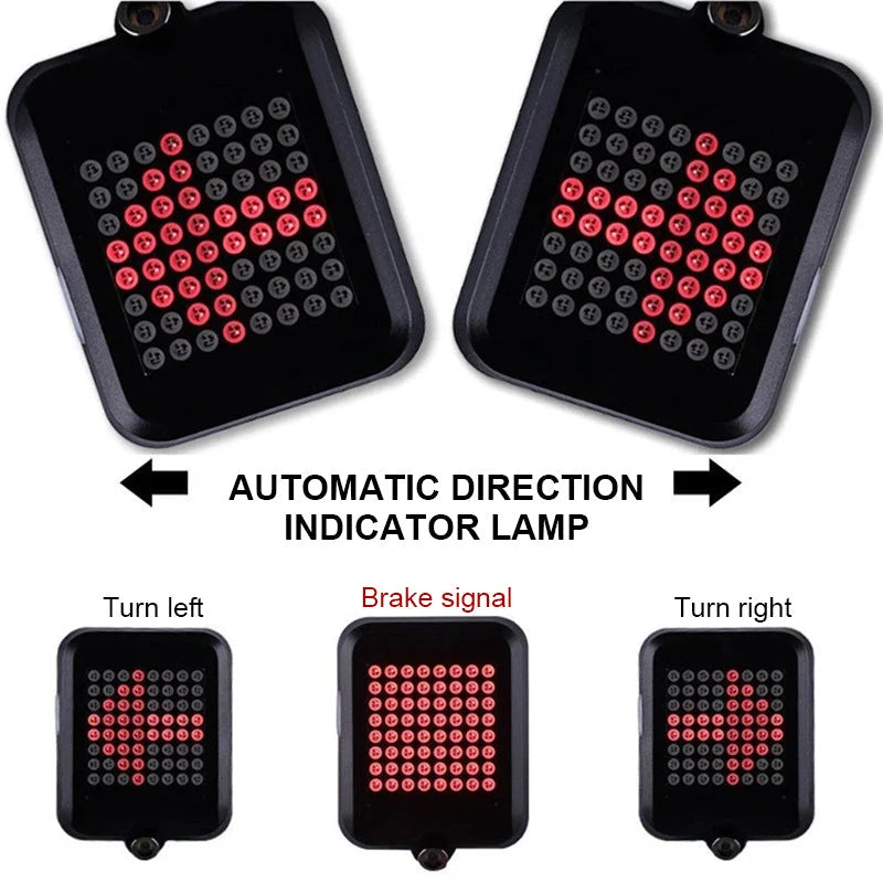 Bike Tail Light Motion-Activated Turn Signals & Brake Alerts