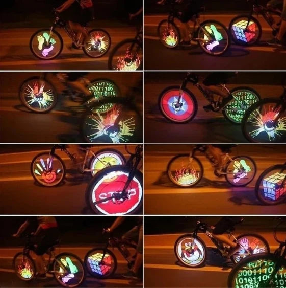 Bike Wheel Lights RGB 30 Patterns Motion-Activated IP65 Water-Resistant