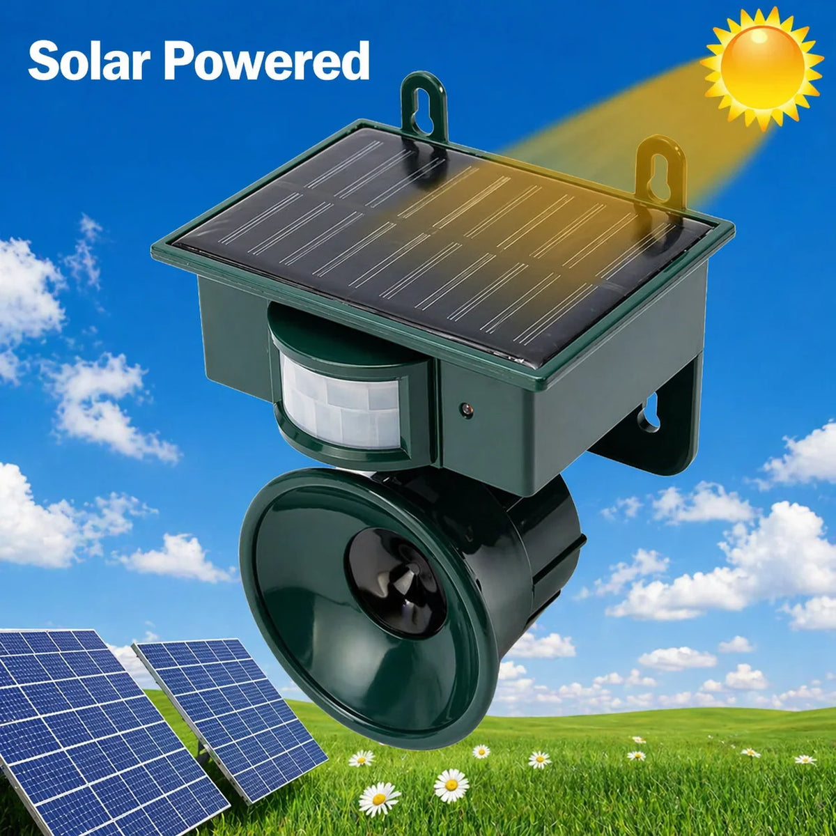 Bird Deterrent Solar-Powered Motion Sensor Natural Predator Calls