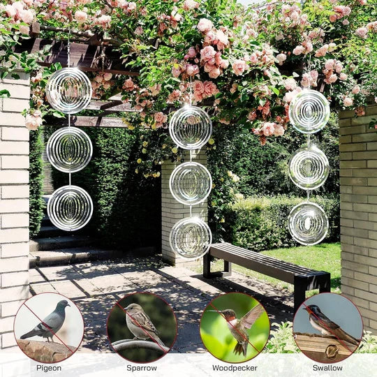 Bird Deterrent Spinner Stainless Steel 360-Degree Reflective Wind-Powered