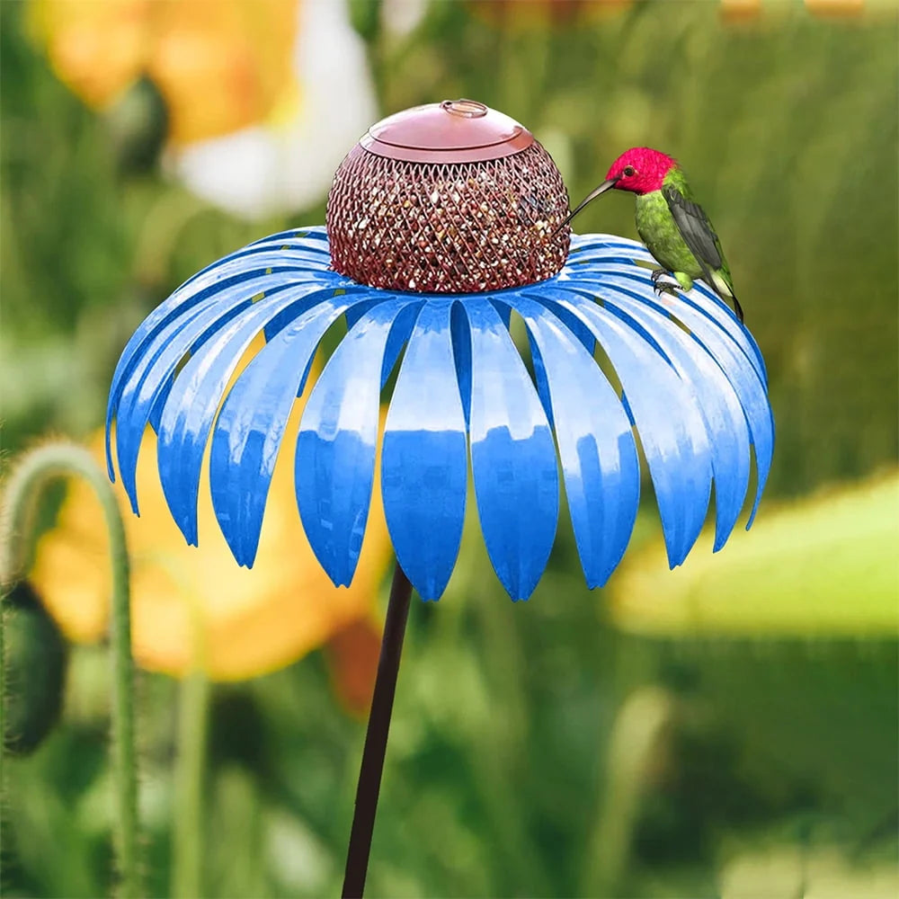 Bird Feeder Flower Design Multi-Bird Weather-Resistant Metal