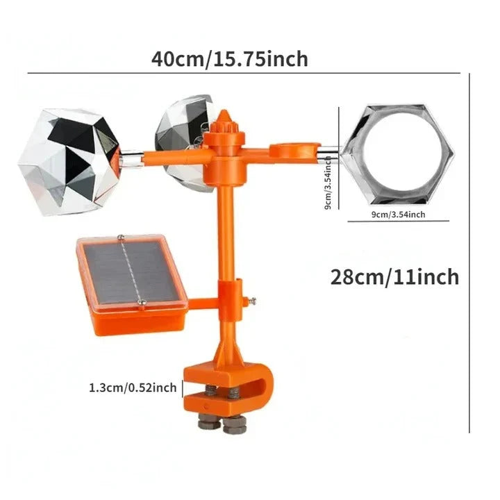 Bird Repeller Solar-Powered Rotating Mirrors & Motion-Activated Sounds