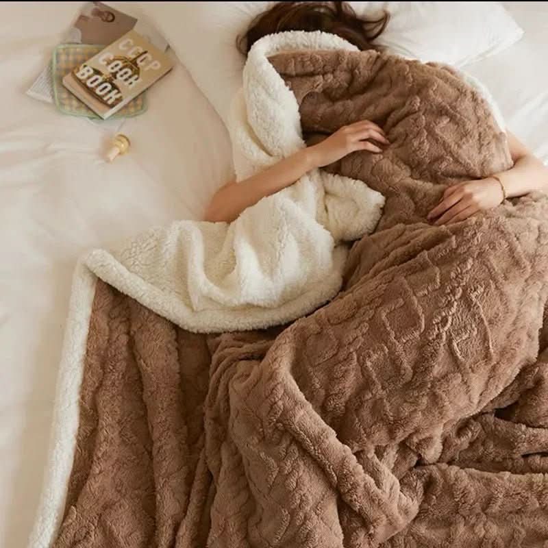 Blanket Double-Sided Lambswool & Flannel Machine Washable Waterproof