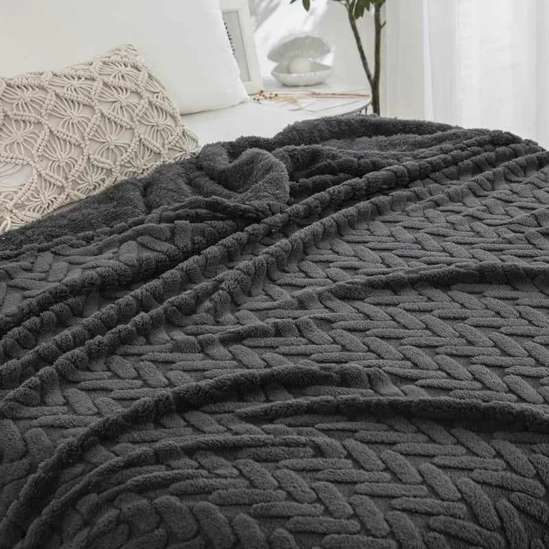 Blanket Reversible Jacquard & Fleece Machine Washable
