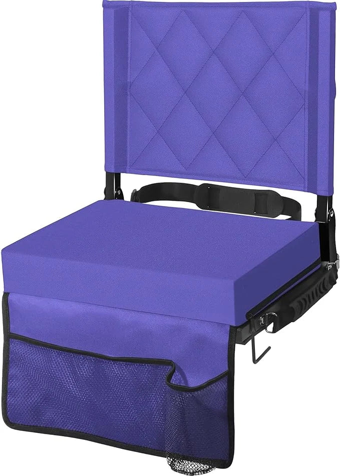Bleacher Seat Angled Backrest & Non-Slip Base Folds Flat