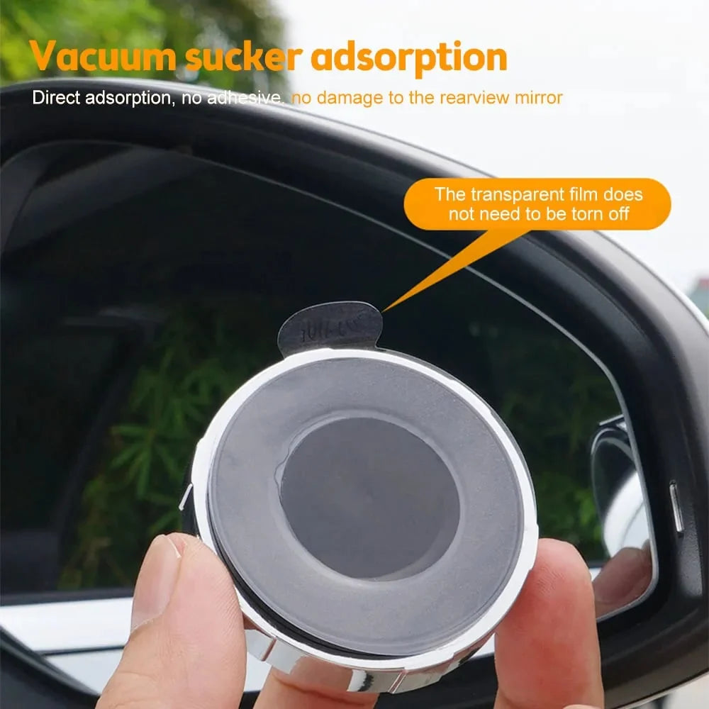Blind Spot Mirror Convex 360-Degree Adjustable Suction Mount Anti-Fog Coating