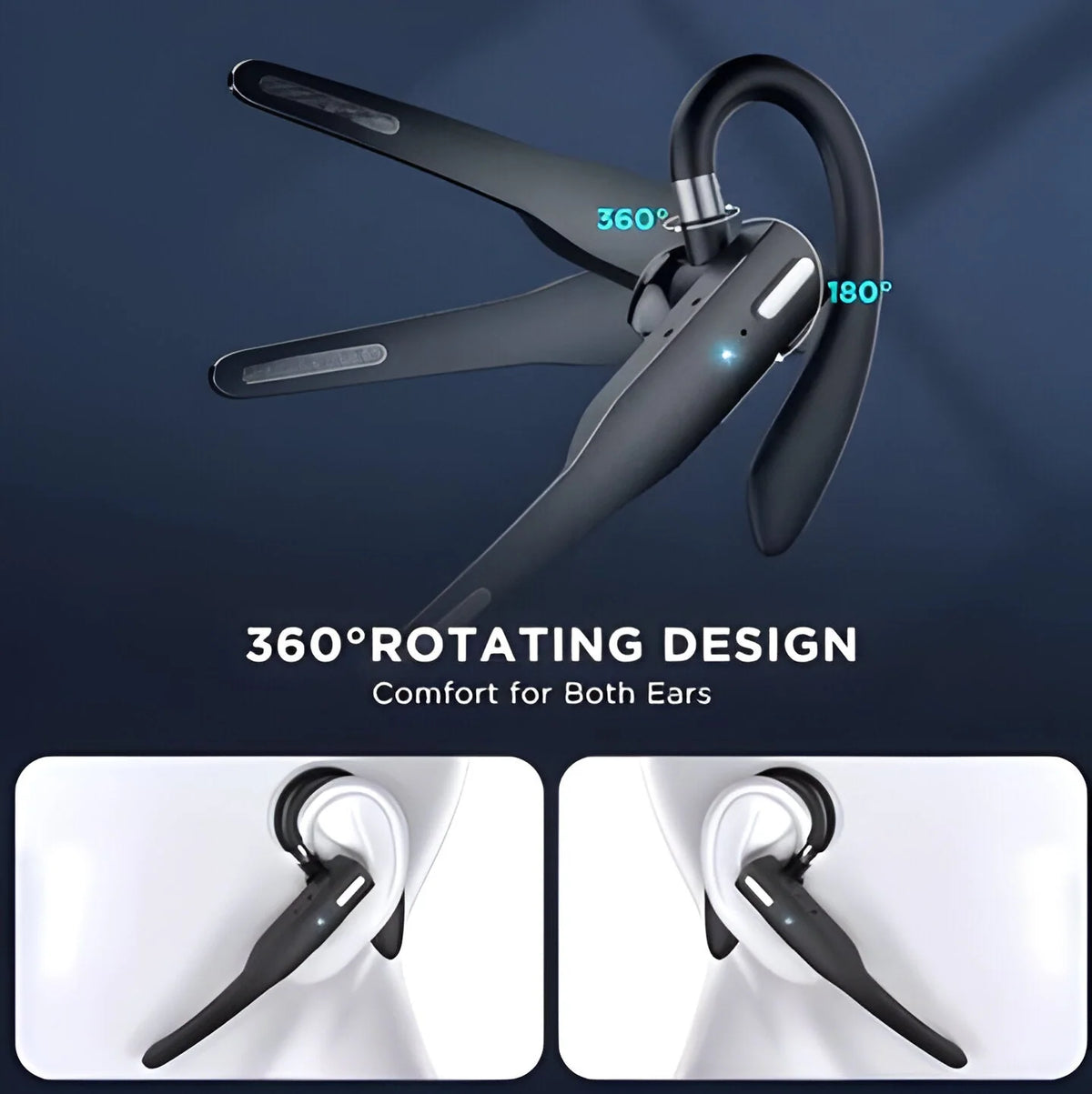 Bluetooth Headset Dual-Mic Noise Filtering Long Battery Life