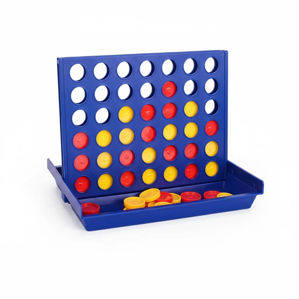 Board Game Four-In-A-Row Foldable Portable Two-Player