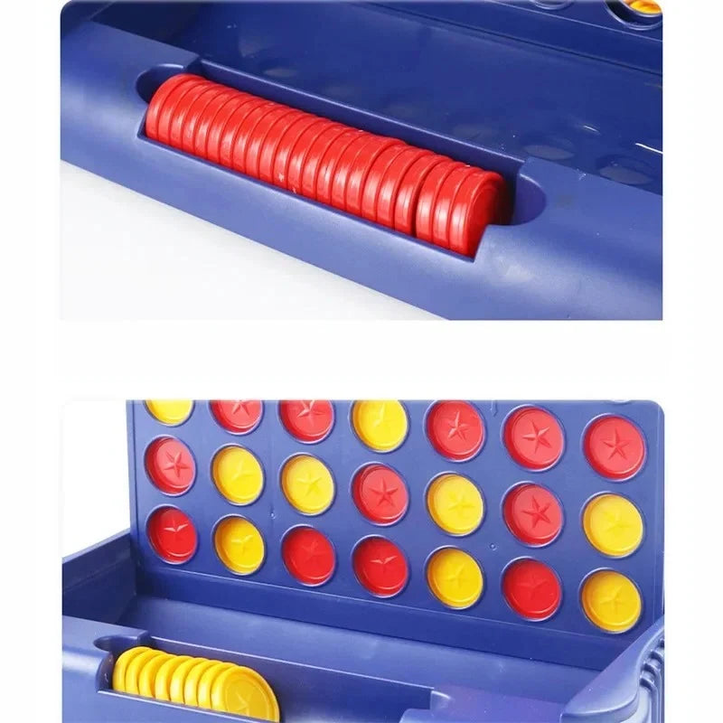 Board Game Four-In-A-Row Foldable Portable Two-Player