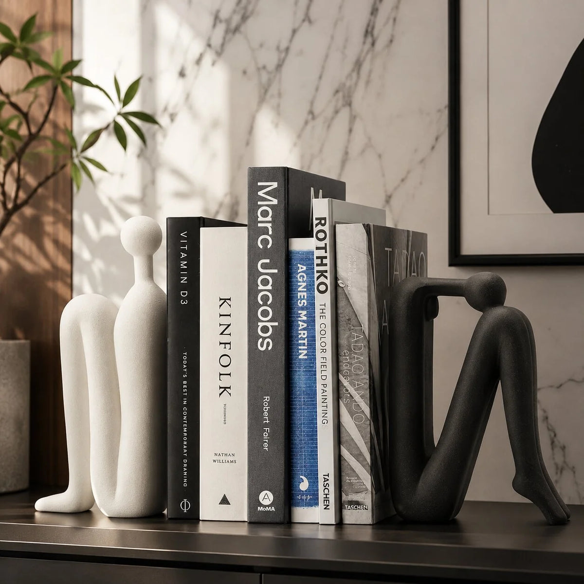 Bookends Set Porcelain Sturdy Multi-Color