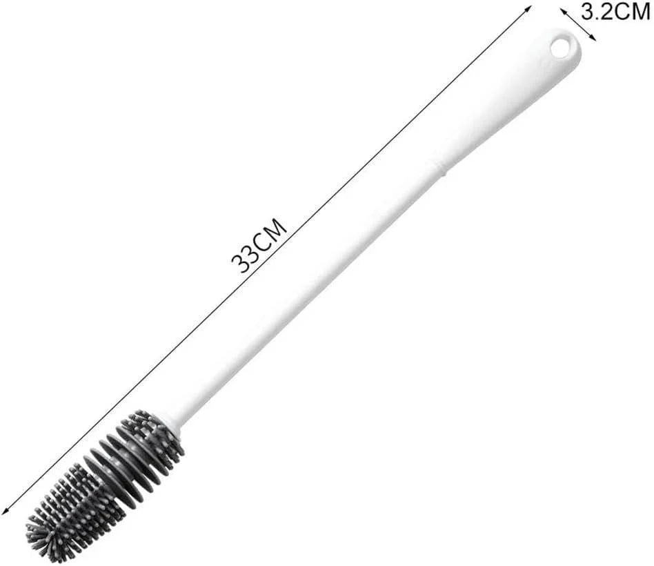 Bottle Brush Rotating Head Soft Fiber Bristles 13-Inch Reach