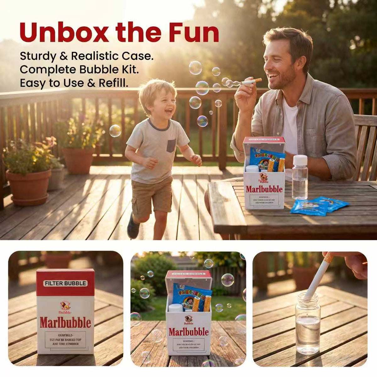Bubble Blower Toy Cigarette-Inspired Portable Bubble Kit