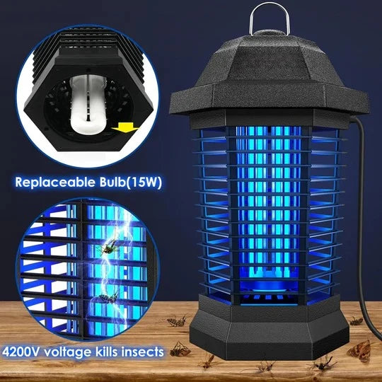 Bug Zapper Ultraviolet Light High-Voltage 550 Sq Ft Coverage