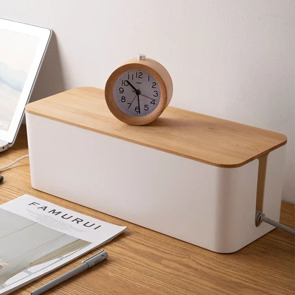 Cable Organizer Box Secure Lid Side Openings