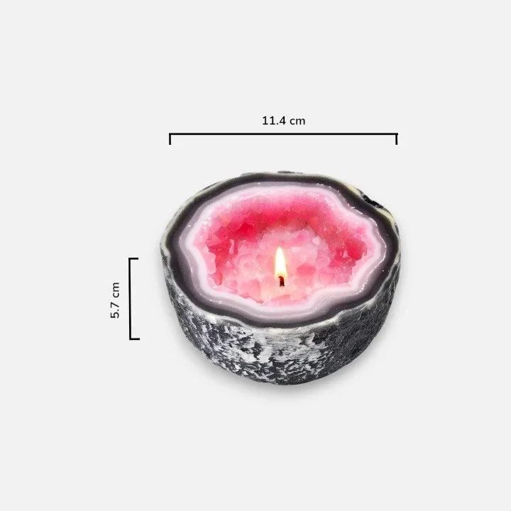 Candle Crystal Geode Bowl Natural Wax & Even Flame