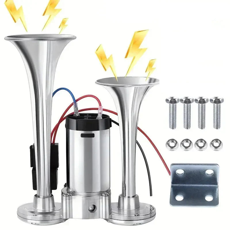 Car Air Horn Dual 130 dB Auto-Refill Compressor