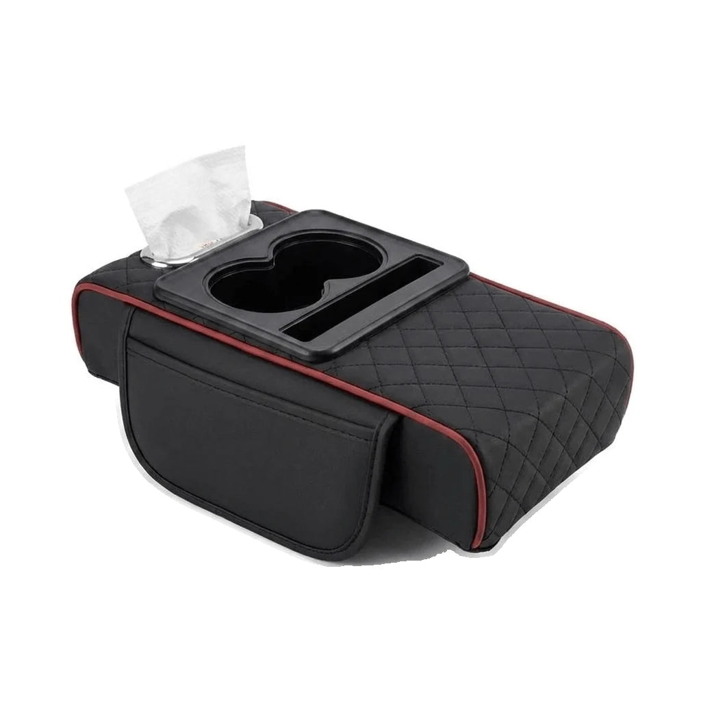 Car Armrest Organizer Memory Foam Padded Cup Holder