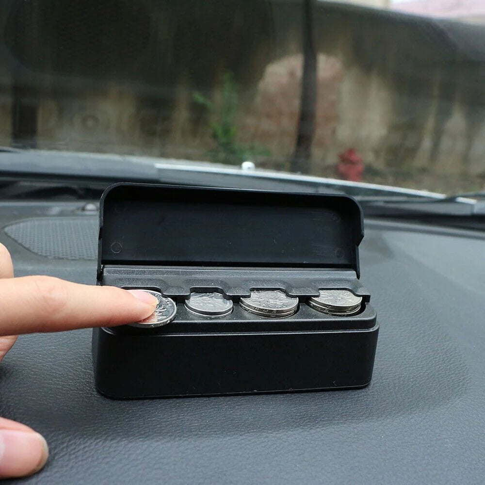 Car Coin Holder Snap Closure Quick-Release Compact Design