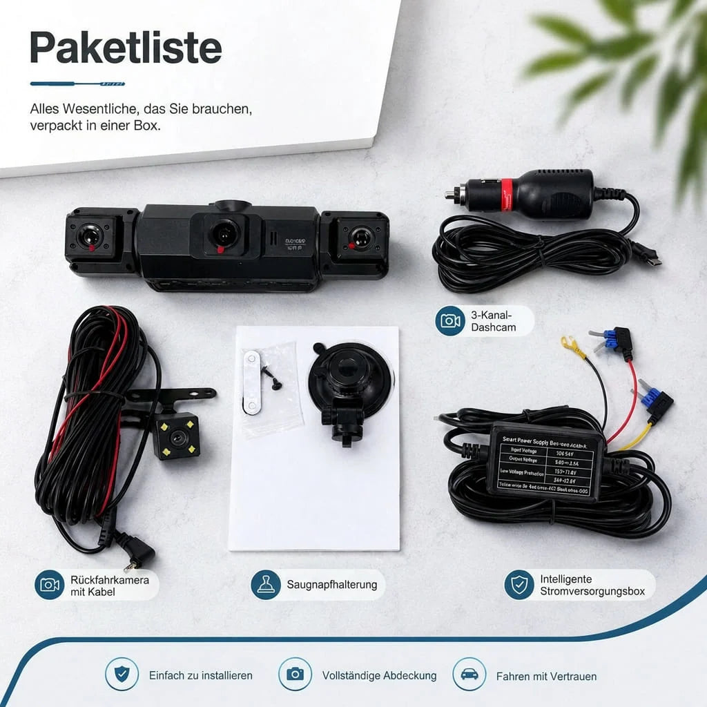 Car Dash Camera 4-Channel 1920P Night Vision