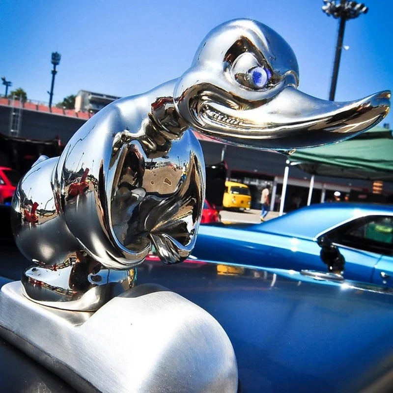 Car Grille Emblem Duck Design Chrome-Plated Pin Mount
