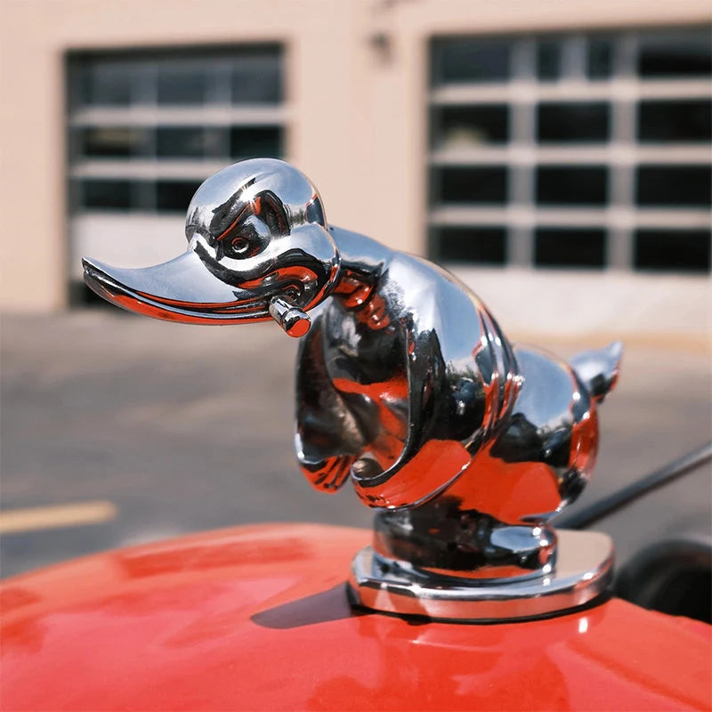 Car Grille Emblem Duck Design Chrome-Plated Pin Mount