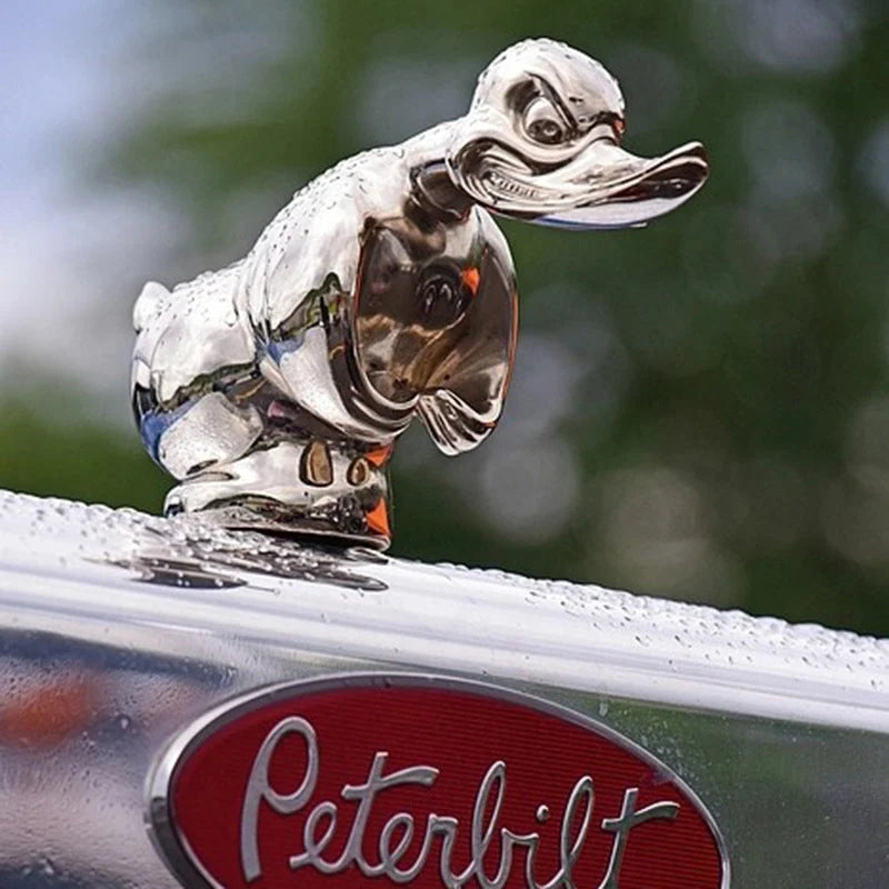 Car Grille Emblem Duck Design Chrome-Plated Pin Mount