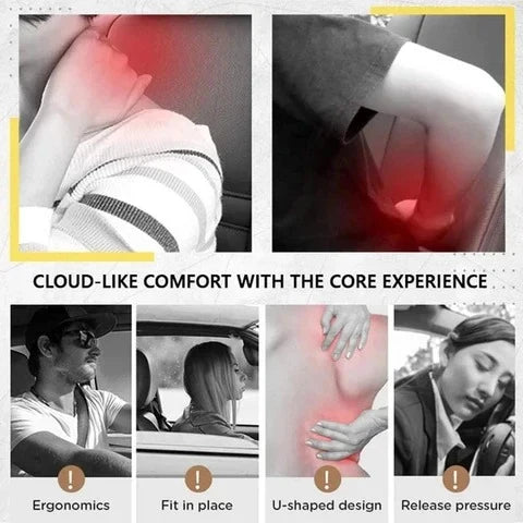 Car Headrest Neck Cushion Ergonomic Support Removable Washable Cover