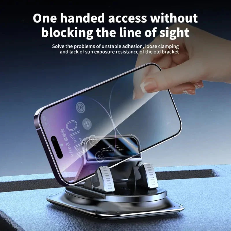 Car Phone Holder Weighted Slip-Resistant Base 360° Rotation