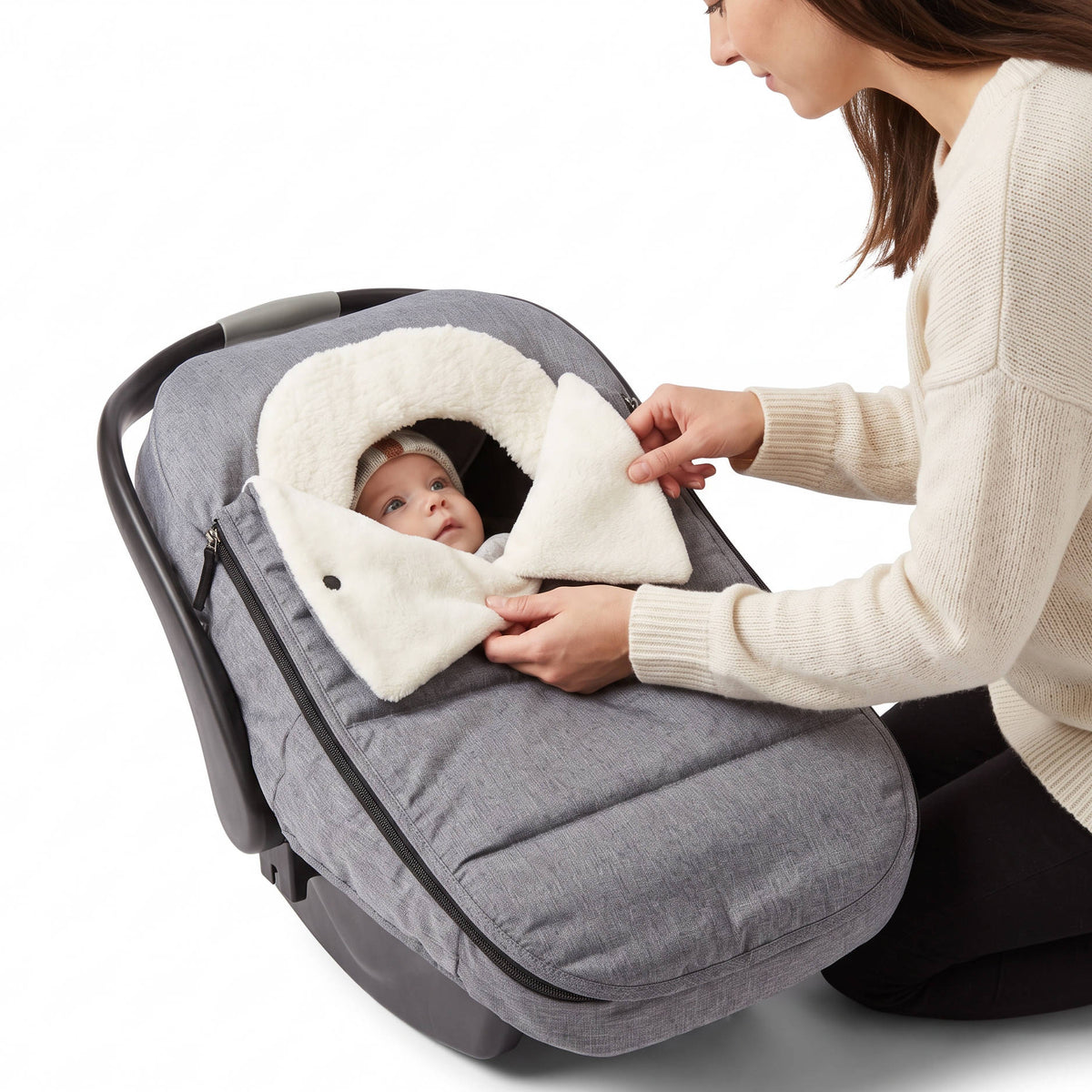 Car Seat & Stroller Cover Fleece-Lined Windproof & Water-Resistant