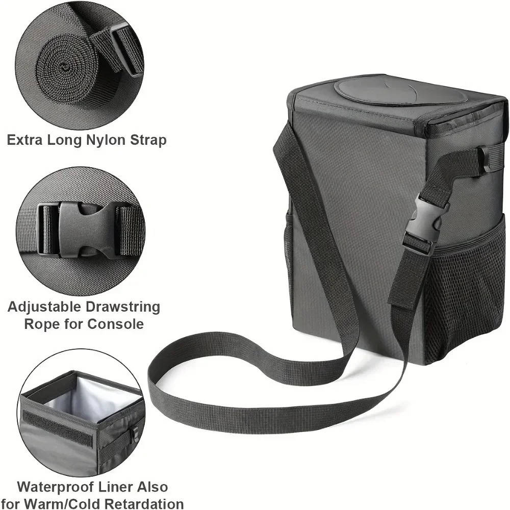 Car Trash Can Leakproof Lining & Concealing Lid