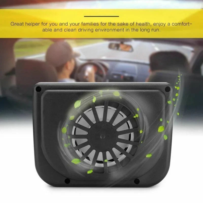 Car Window Vent Fan Solar-Powered Dual Airflow