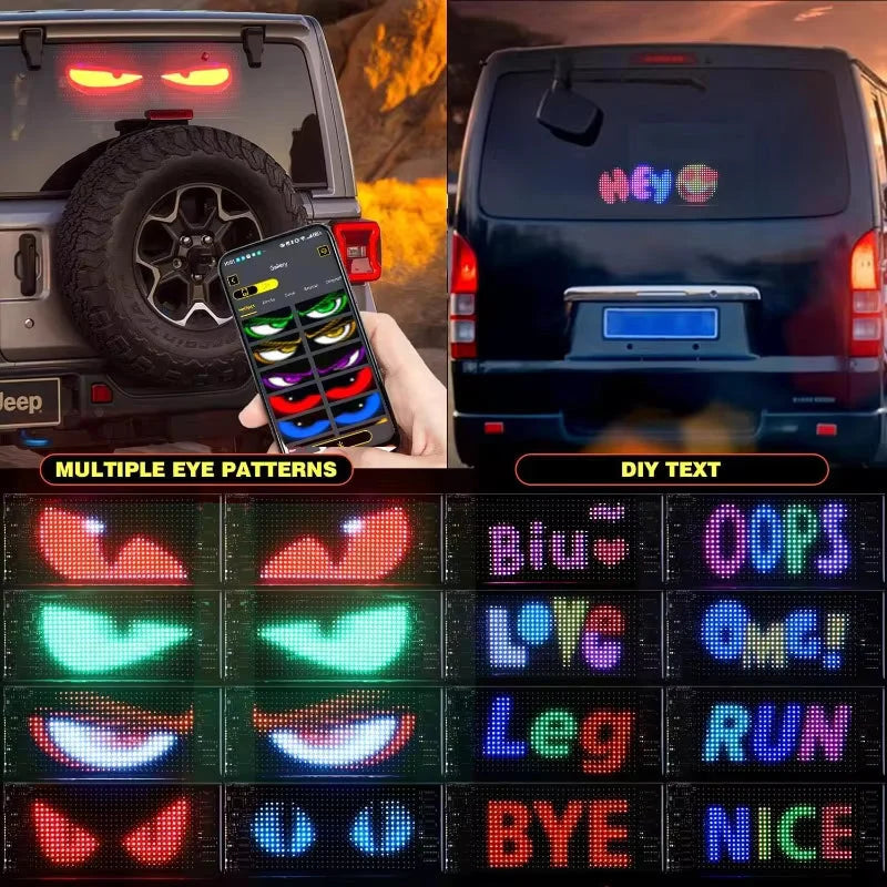 Car Windshield LED Display RGB App & Remote Control
