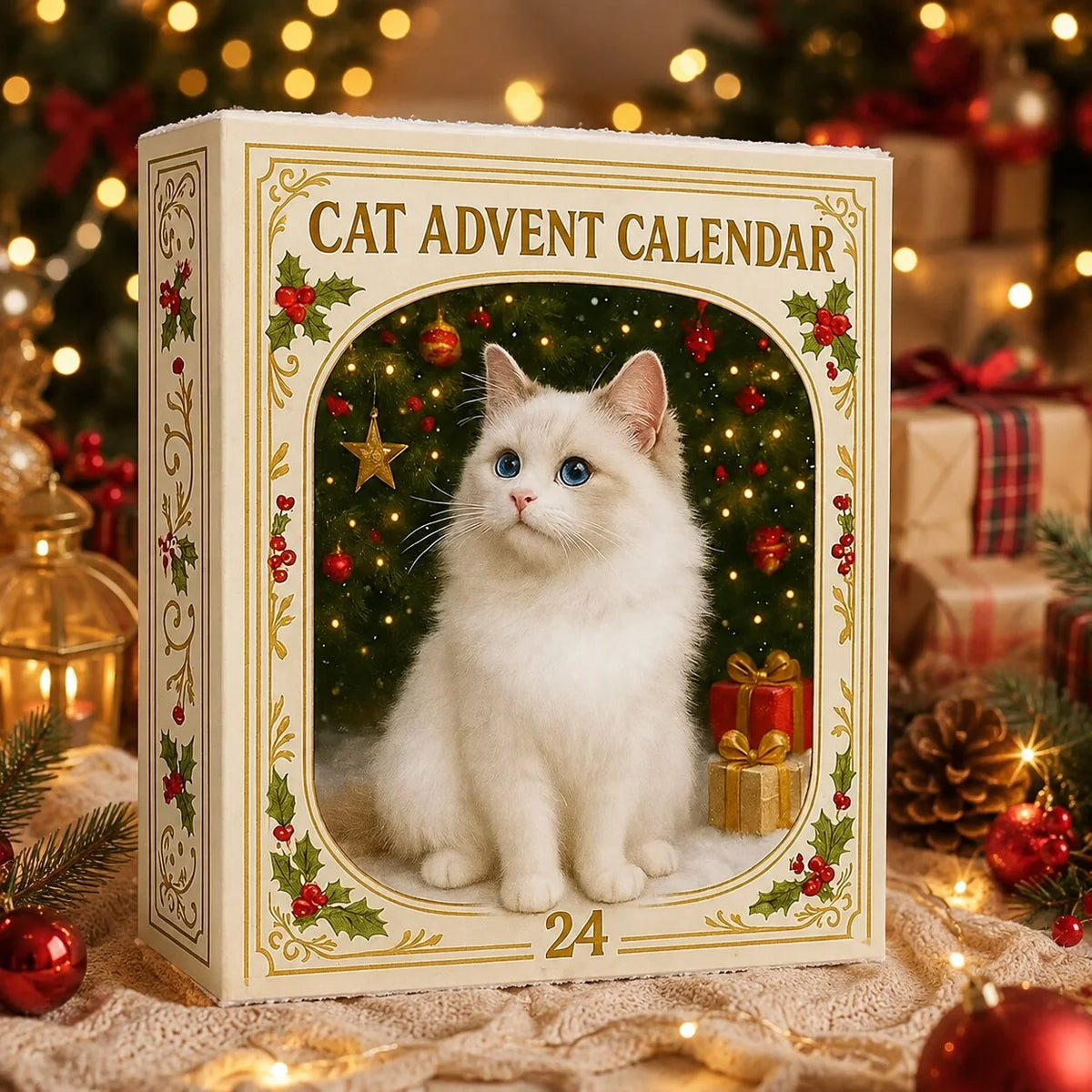 Cat Advent Calendar 24 Plastic Figurines Reusable