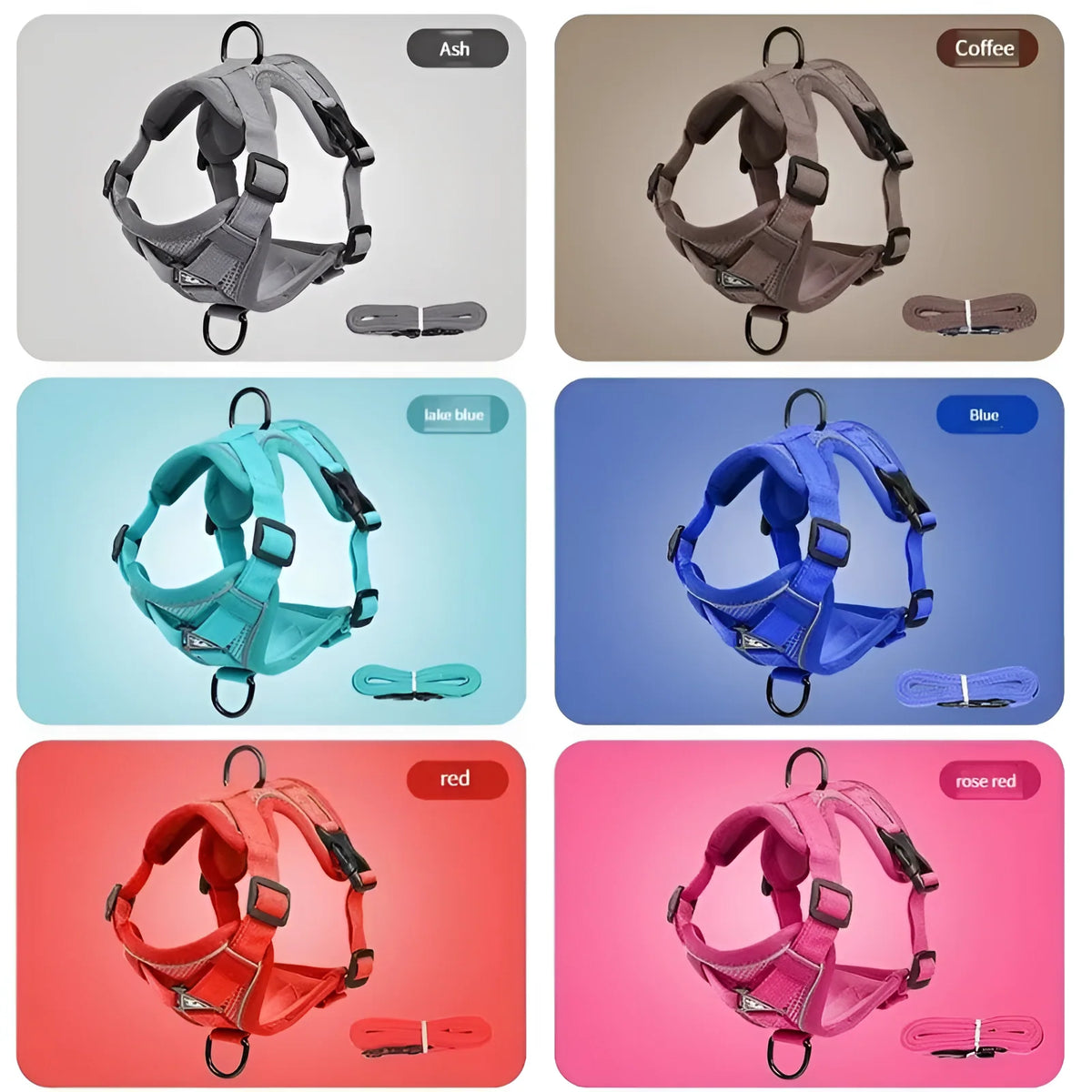 Cat Harness & Leash Set Adjustable Vest Reflective Mesh
