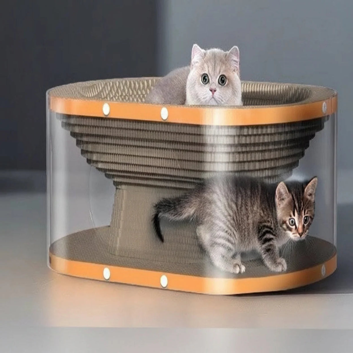 Cat Scratching Board Corrugated Cardboard Two-Level Nest Design
