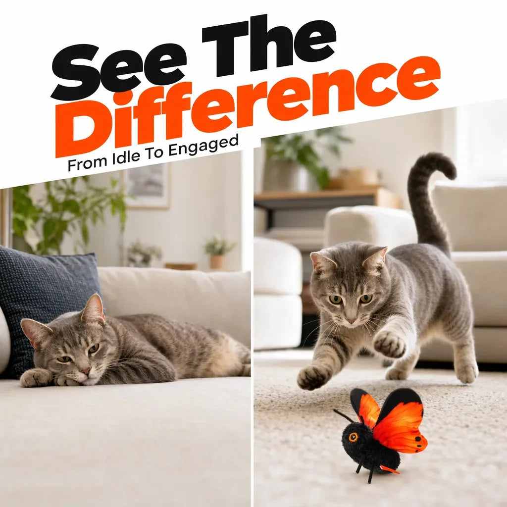 Cat Toy Motion-Activated Fluttering Butterfly for Indoor Play