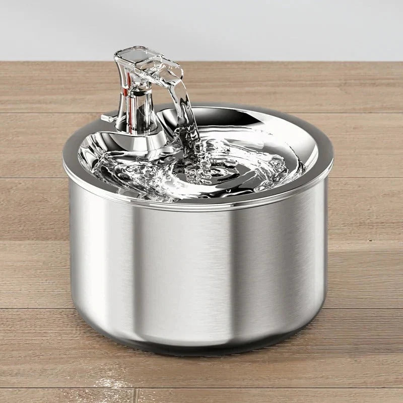 Cat Water Fountain Stainless Steel Four-Layer Filtration 2.1 Quart Capacity