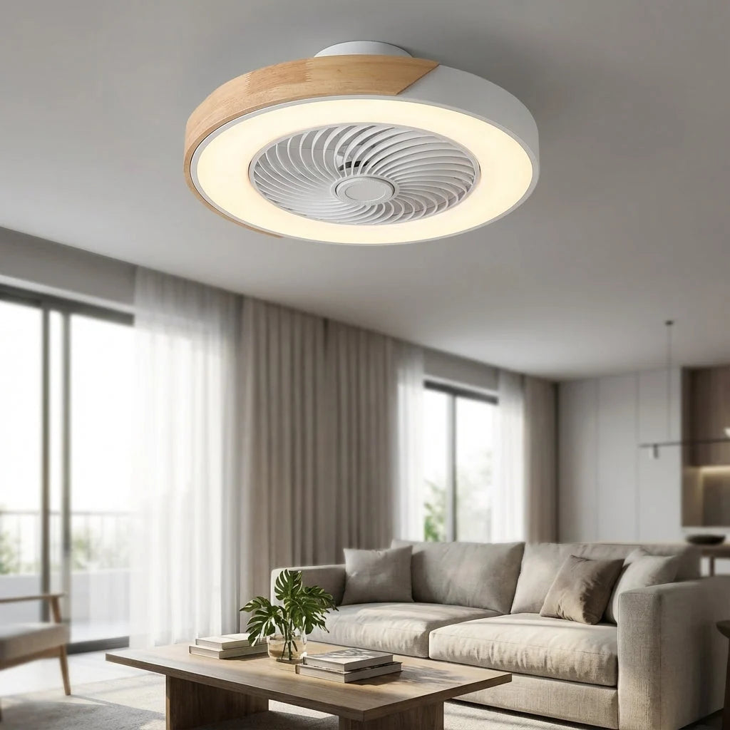 Ceiling Fan Bladeless & Whisper-Quiet Warm LED Remote