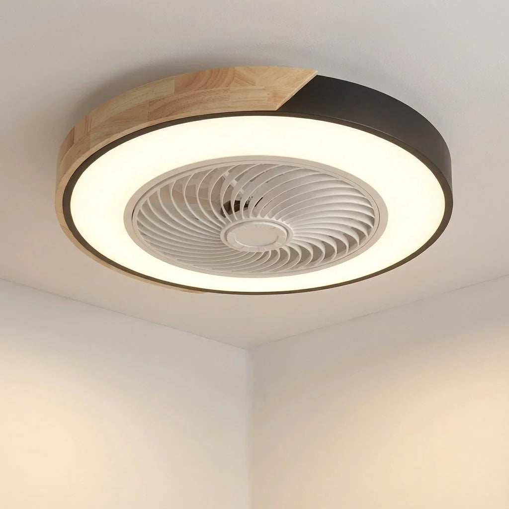 Ceiling Fan Bladeless & Whisper-Quiet Warm LED Remote