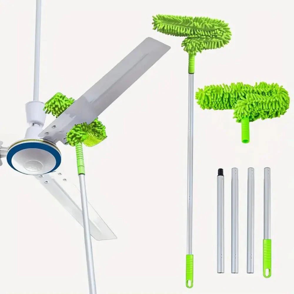 Ceiling Fan Duster Extendable Aluminum Pole Bendable Microfiber Head