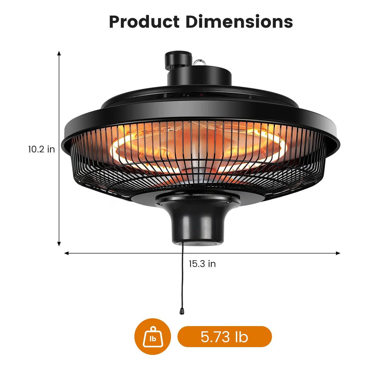 Ceiling Heater Carbon Fiber 1500W Weather-Resistant