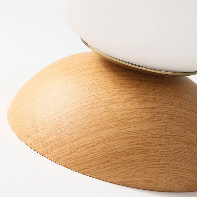 Ceiling Light Glass Globe & Wood-Grain Finish 3-Color Changeable