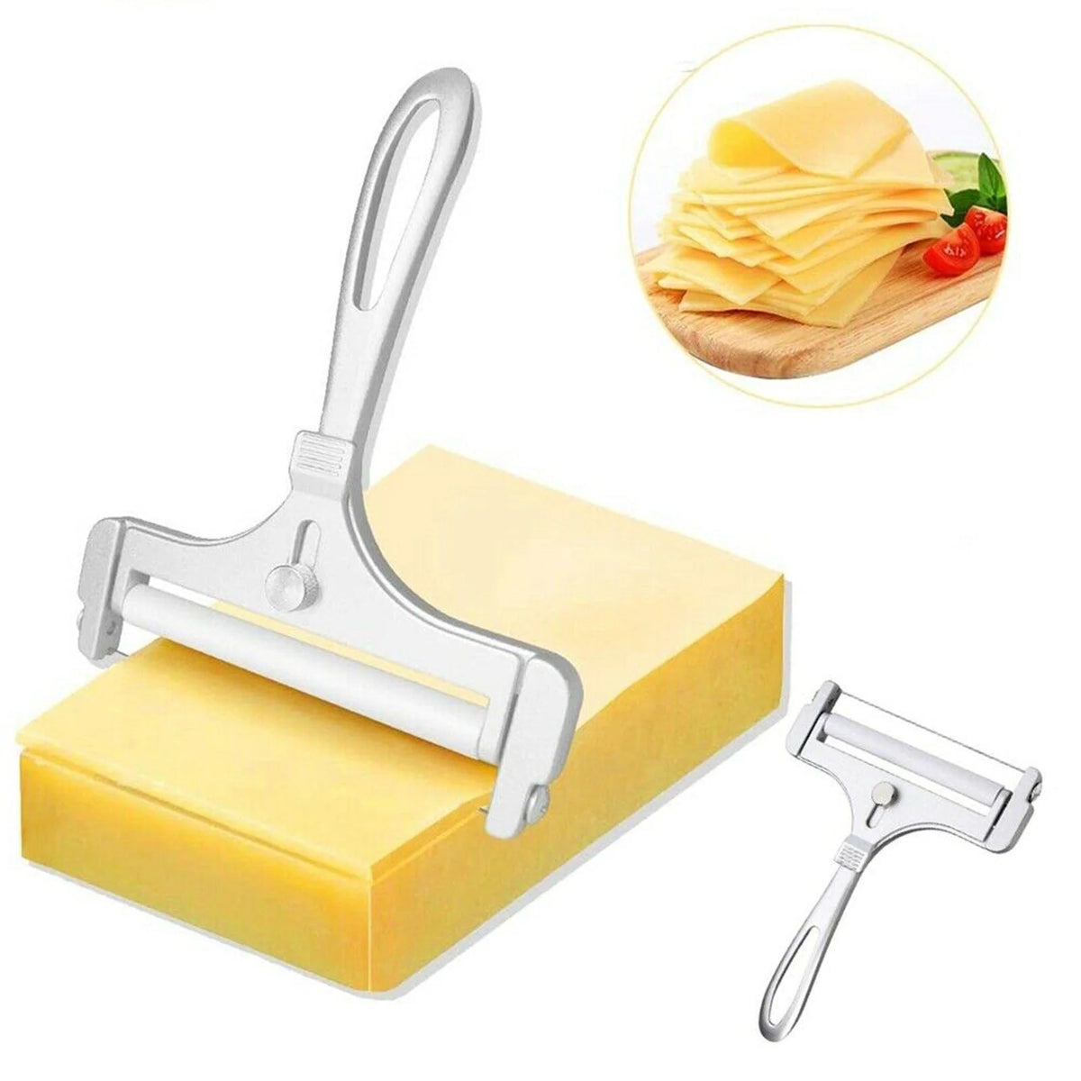 Cheese Slicer Adjustable Thickness Replaceable Wire Non-Slip Base