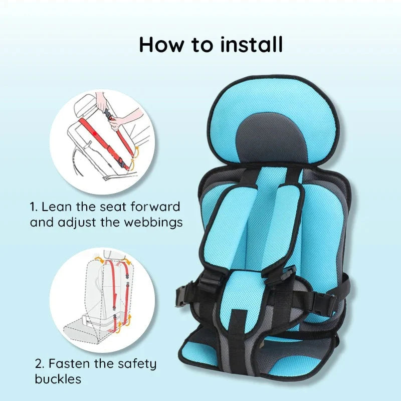 Child Car Booster Seat Integrated Harness Ventilated Non-Slip